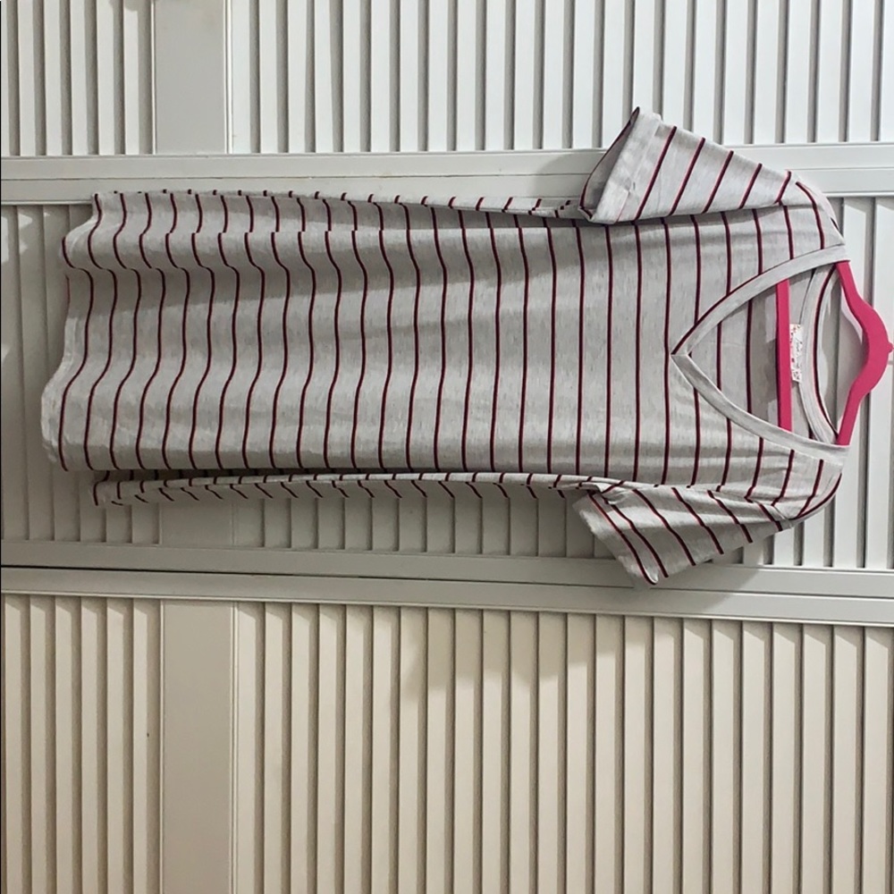 Gray w/ black and red strip dress size M